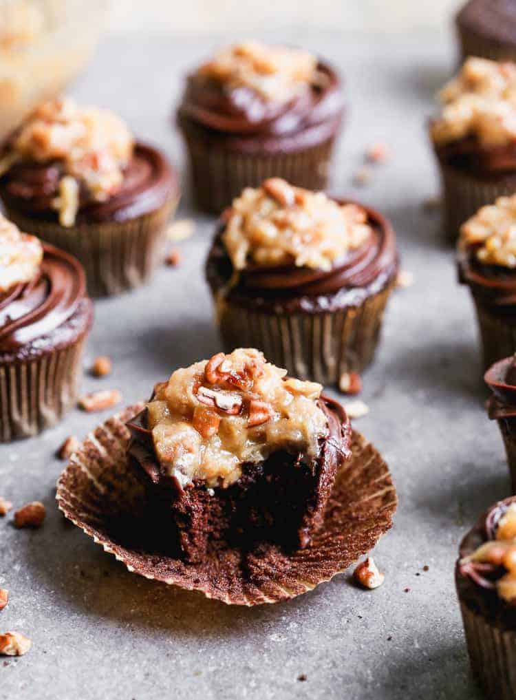Easy Homemade German Chocolate Cupcakes Recipe